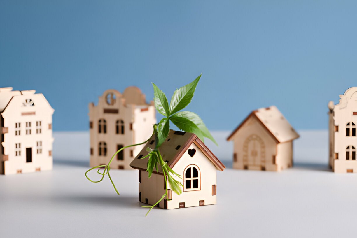Modern UK home undergoing energy efficiency retrofitting with insulation and airtight upgrades, representing sustainable retrofit practices in the UK housing sector.